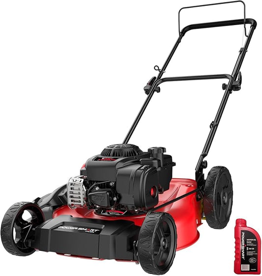 PowerSmart 21" Push Lawn Mower, B&S 125cc Engine, 2-in-1 Mulching and Side Discharge, Lightweight, Easy Assembly, Cordless Push Lawn Mowers for Garden Yard