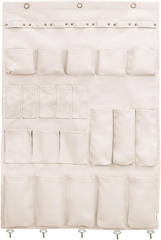 Canvas Wall Organizer for Garden Tool, Hand Tools, Stationery, Craft Items and Sewing Supplies,Natural