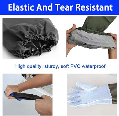 Long Waterproof Rubber Gloves, Pond Gloves, 28” Shoulder Length Insulated PVC Coated Chemical Resistant Gloves Reusable, Resist Acid, Alkali & Oil, Machinery, Industry, Fishery, Aquarium Gloves