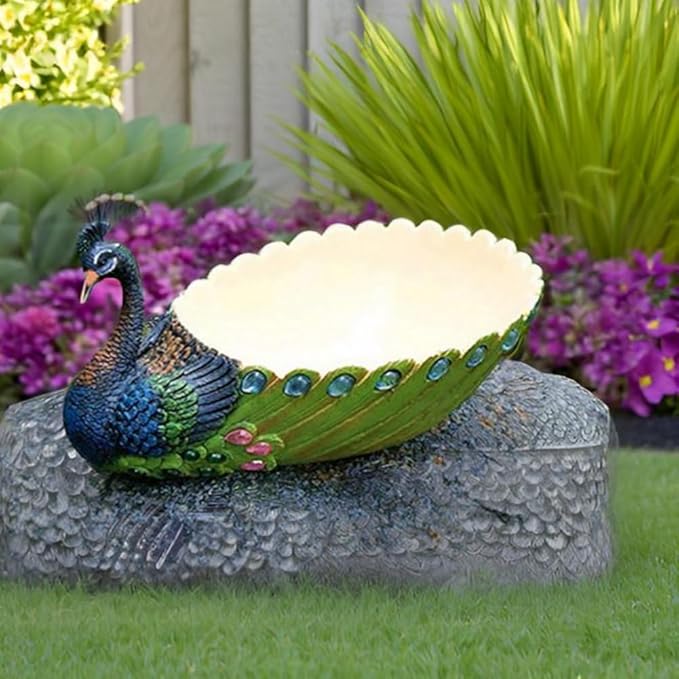 Gonetre Handmade Vintage Resin Peacock Succulent Planter Pot Decorative Cactus Flower Pot Container for Plants