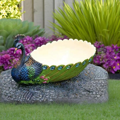 Gonetre Handmade Vintage Resin Peacock Succulent Planter Pot Decorative Cactus Flower Pot Container for Plants