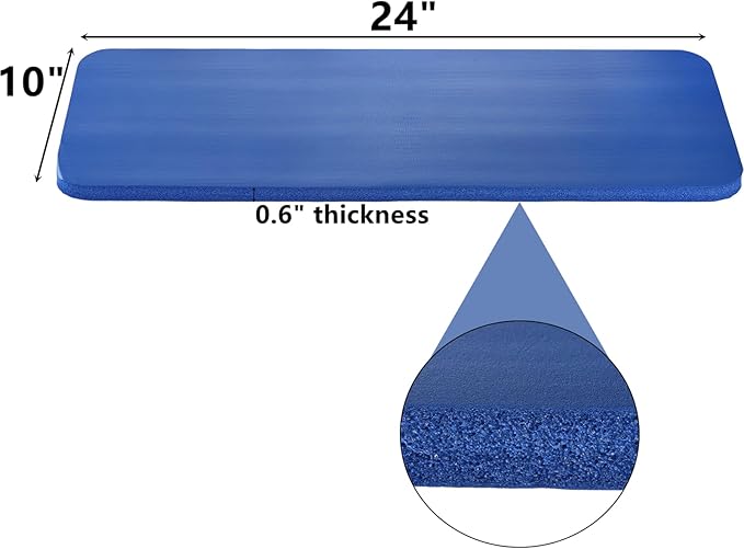 DEAYOU 3 Pack Yoga Knee Pads Cushion, Non Slip Exercise Mat for Pain Free Yoga, Extra-Thick Pilates Knee Mats, Portable Yoga Mat Accessory for Fitness, Elbows, Wrist, Forearms, 24"x10"x0.6", 3-Color