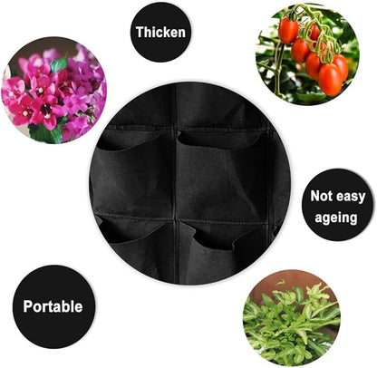 WFIST Vertical Hanging Planter Bag, Breathable Felt Wall Garden Planter with Metal Grommets, Indoor/Outdoor Space-Saving Herb & Flower Growing Pouch (25-Pocket)