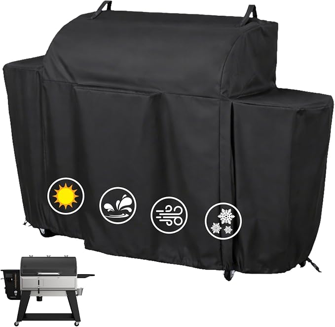 Pellet Grill Cover for Camp Chef Woodwind Pro WiFi 36, Heavy-Duty 600D Waterproof Outdoor Grill Cover, Fade-Resistant Oxford Fabric, Upgraded Full-Length Camp Chef 36 Pellet Grill Accessories