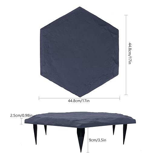 4Pcs Large Stepping Stones Outdoor Garden Walkway, Durable Plastic Pavers for Patio, Pathway, and Landscaping, Weatherproof Stepping Stones with Ground Stakes for Easy Installation
