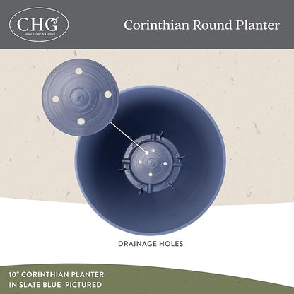 Classic Home and Garden Corinthian Round Planter, 8", Desert Tan (3 Pack)