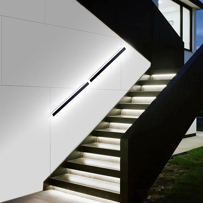 VEVOR Outdoor Wall Lights, 2 Pack, 39.4 Inch Long RGB Modern Exterior Wall Sconce Light Fixtures, 2700K-6000K, IP65 Waterproof Anti-Rust, Dimmable Outside Wall Mount Lighting, for House Porch Garage