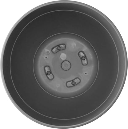 Bloem Dayton 8" Charcoal Recyled Plastic Planter Pot with Drainage Holes and Removable Saucer for Indoor and Outdoor Gardening
