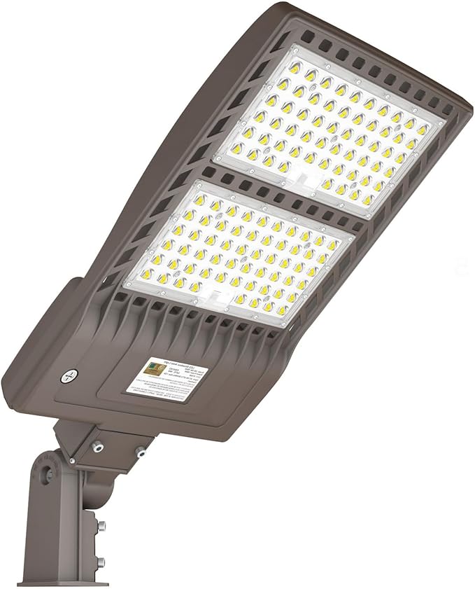 480V 320W LED Parking Lot Light 44800LM, 5000K LED Shoebox Light with Slip Fitter, UL DLC Listed, IP65 Waterproof Commercial Street Area Lighting for Parking Lot, Gym, Driveway
