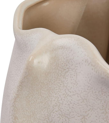 Bloomingville Decorative Organically Shaped Stoneware Vase, Matte Cream