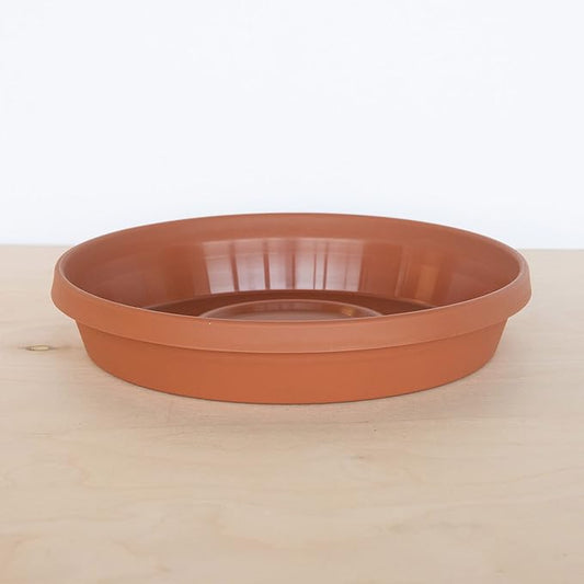 Bloem Terra Resin Saucer Tray: 15" Bottom Width - Terra Cotta - Matte, Durable, Ribbed Bottom, Indoor and Outdoor, Fits 20" Terra Pots
