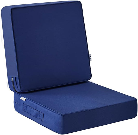 IPYNBAP Outdoor Cushions, Outdoor Chair Cushions 22x22x3 Inch, Cushions for Outdoor Furniture with Removable Cover, Waterproof & Fade Resistant Outdoor Seat Cushions for Patio, Lawn, Navy Blue