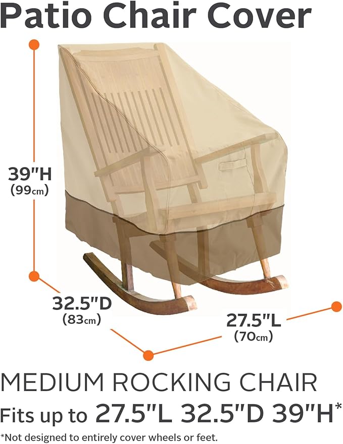 Classic Accessories Veranda Water-Resistant 27.5 Inch Rocking Chair Cover, Patio Furniture Covers