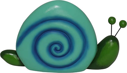 Alpine Corporation 7" Tall Outdoor Swirl Snail Statue Whimsical Accent, Weatherproof Garden Decor, Blue