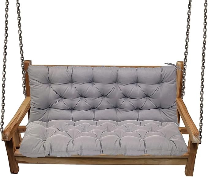Replacement Cushions for Swing, Swing Cushions 3 Seater Replacement, Waterproof Thicken Washable Pad Cushion for Outdoor Indoor Furniture Swing Patio (Light Gray, 40x60 inch)