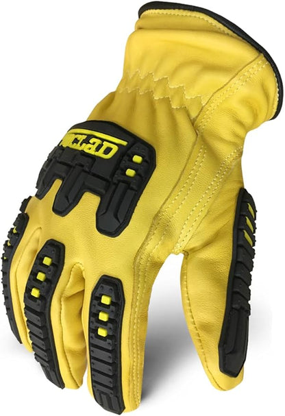 Ironclad Mens Work Glove 360 CUT LEATHER IMPACT, Yellow, 1 Count Pack of US