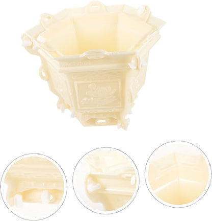 PRETYZOOM Home Decor Plastic Planter Mold Hexagonal Flower Pot Mold Concrete Cement Plant Pot European Style Vase Container Mould for DIY Crafts Makings Resin s