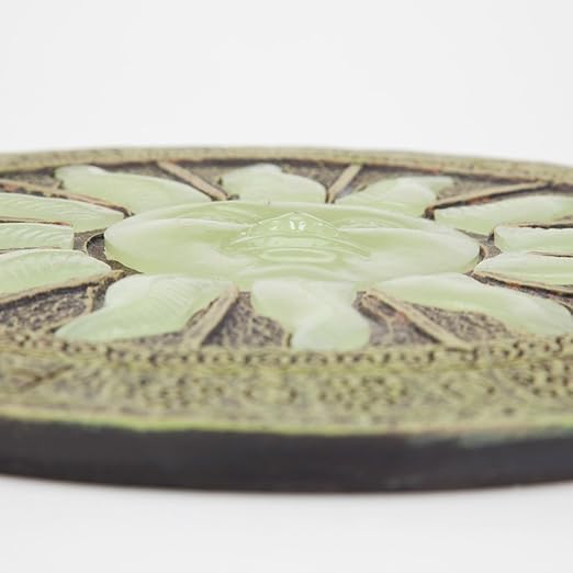 Bits and Pieces - Sun Garden Stone - Glowing Sun in The Dark; Garden Décor - 25cm Diameter, Polyresin, Yellow