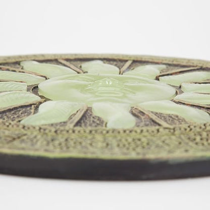 Bits and Pieces - Sun Garden Stone - Glowing Sun in The Dark; Garden Décor - 25cm Diameter, Polyresin, Yellow