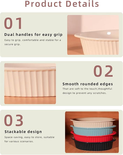 LEETOYI Porcelain Small Oval Au Gratin Pans, Set of 4 Baking Dish Set for 1 or 2 person servings, Bakeware with Double Handle for Kitchen and Home, White