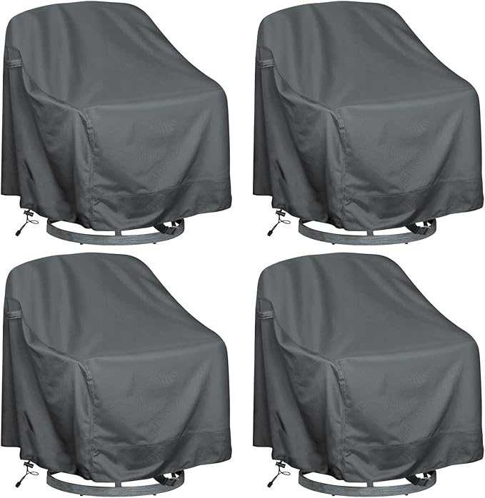 Outdoor Swivel Lounge Chair Cover 4 Pack,Waterproof Heavy Duty Outdoor Chair Covers, (30" W X 34" D X 38.5" H) Patio Furniture Cover for Swivel Patio Lounge Chair