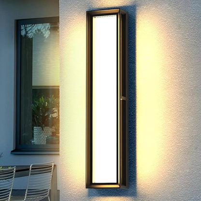 Sytmhoe Exterior Wall Lights, 10%-100% Dimmable LED Modern Porch & Patio Wall Light Fixture, 23.6in Black Exterior Sconce Wall Mounted Lights Suitable for Garage Living Room Courtyard House(3000K)