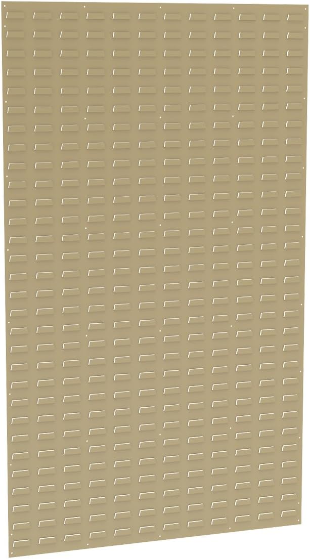 Akro-Mils 30161 Heavy Duty Wall Mount Garage Storage Steel Louvered Panel | Wall Storage Bin Hanging Organizer System for AkroBins, 36-Inch W x 61-Inch H, Beige, Single