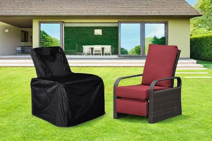 ATR ART TO REAL Outdoor Protective Cover, Patio Furniture Chair Protective Storage Cover, Sturdy and Water Protected Outside Armchair Cover (Black)