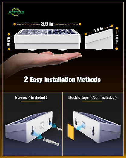 JOFIOS Solar Fence Lights 8 Pack, 50 Lumens Outdoor Fence Solar Lights with 12 Modes RGB Color Glow LED Solar Lights Outdoor Waterproof for Patio, Backyard, Deck, Fence, Railing. （White Shell）