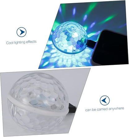 SHINEOFI Mini Crystal Led Light USB Powered Battery Operated Globe Light Disco Ball Balloons Stage