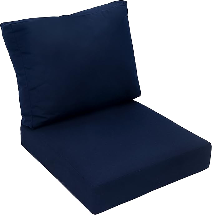 Eddie Bauer Home Deep Seating Outdoor Lounge Cushion, Knife Edge, 26" X 30" X 5", Canvas Navy