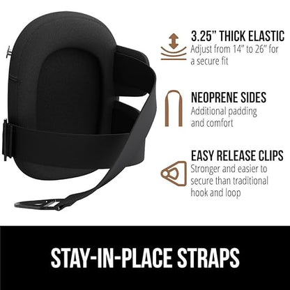 GORILLA GRIP Knee Pads for Work, All Day Comfort Gel Cushion and Soft Foam for Men and Women, Slip Resistant Heavy Duty Hard Cap, Adjustable Straps for Flooring, Construction and Gardening, Orange