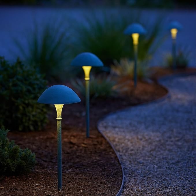 Hinkley Mushroom Traditional Landscape Path Light - 1-Light, Verde Finish with Accent