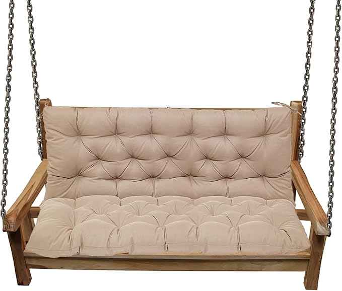 Replacement Cushions for Swing, Swing Cushions 3 Seater Replacement, Waterproof Thicken Washable Pad Cushion for Outdoor Indoor Furniture Swing Patio (Khaki, 40x71 inch)