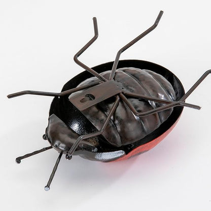 Bits and Pieces - Garden Ladybug - 5-1/2" x 6" - Metal Sculpture - Indoor or Outdoor Decor - Wall Art - Gift for Gardener