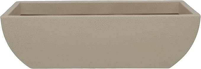 31.5" Wide Planter | Eco-Friendly Large Planter for Indoor or Outdoor Deck/Porch | Durable All-Weather Use Modern Pot for Shrubs, Flowers, Plants - Sand Granite