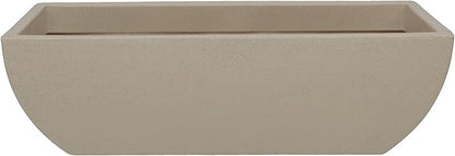 31.5" Wide Planter | Eco-Friendly Large Planter for Indoor or Outdoor Deck/Porch | Durable All-Weather Use Modern Pot for Shrubs, Flowers, Plants - Sand Granite