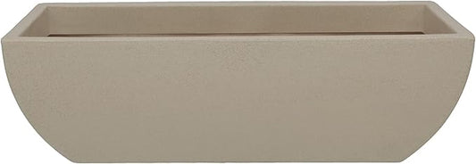 31.5" Wide Planter | Eco-Friendly Large Planter for Indoor or Outdoor Deck/Porch | Durable All-Weather Use Modern Pot for Shrubs, Flowers, Plants - Sand Granite
