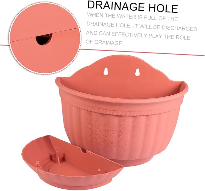 BESPORTBLE Elegant Wall Flower Pot Plastic Material Imitation Leather Design Wall Hanging Vase