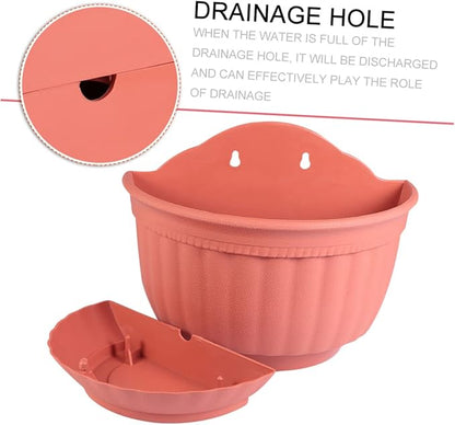 BESPORTBLE Elegant Wall Flower Pot Plastic Material Imitation Leather Design Wall Hanging Vase