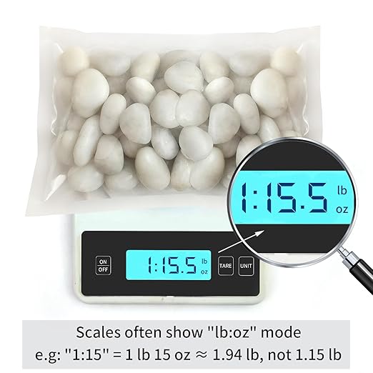 FANTIAN 2 lbs Small White Pebbles for Plants, 0.8-1.2 inch Decorative River Rocks for Plants, Aquariums, Landscaping. White Stones for Planter Vase and Outdoor Garden Rocks