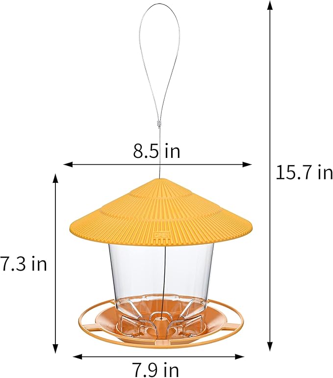Bird Feeder Outdoor Hanging for Wild Bird Seed, Yellow