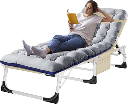 ABORON 3-in-1 Tanning Chair, 5-Position with Face and Arm Holes | 5-position reclining chair includes a removable mat, pillow, face hole and arm slots; folds flat for beach or patio use.