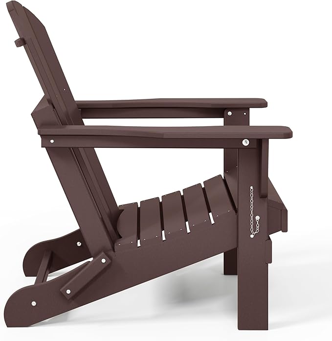 Westin Outdoors Laguna WO Home Outdoor Adirondack Folding Chair Lounger Seat Traditional Retro Home Furniture for Beach, Balcony, Backyard, Lawn, Patio, Pool, Deck, Garden (Dark Brown)