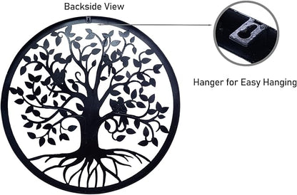 CHINDEUISYUT 23 Inches Tree of Life Wall Art Metal, Large Metal Tree of Life Wall Decor Wall Hanging for Living Room Bedroom Garden Porch Patio Office Home Decor, 23in x 23in x 0.88 in