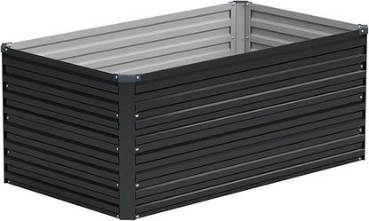 Vengarus 4x2x2FT Galvanized Raised Garden Bed Kit, Deep Root Planter Box Outdoor Large Planter Raised Beds for Planting Flowers,Vegetables and Herbs-Black