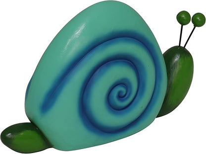 Alpine Corporation 7" Tall Outdoor Swirl Snail Statue Whimsical Accent, Weatherproof Garden Decor, Blue