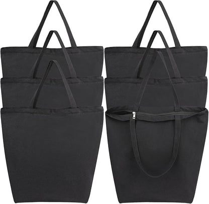 Segarty Canvas Tote Bag Bulk, 6 Pack 20x15.7 Canvas Bags for Women, Reusable Totes Aesthetic with Blank Natural Cotton Cloth for DIY, Grocery Shopping, Beach, Travel，Gift