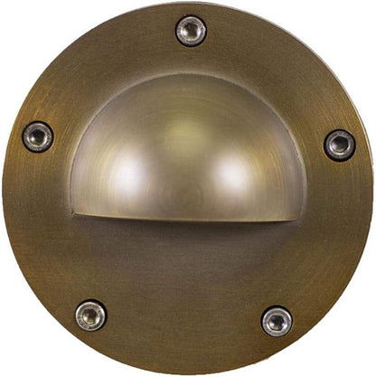 12V Brass In-Ground Well Light (Beacon Top) with 5W 2700K Warm White MR16 LED Bulb for Low Voltage Landscape Lighting of Outdoor Pathway, Garden, Shrubs, Columns or Trees