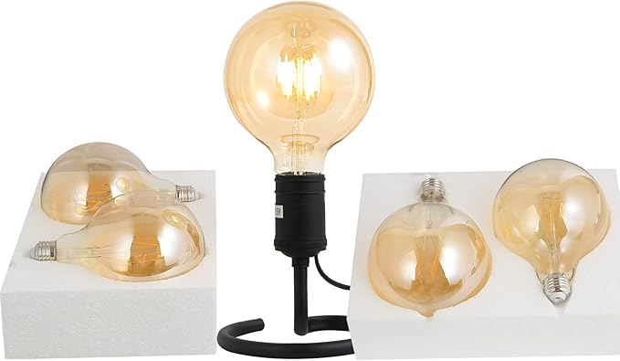 BoostArea LED Bulbs 60 Watt Equivalent, 2 Pack 6W G125 Led Globe Bulbs, Antique Vintage Light Bulbs Amber, E26 LED Edison Light Bulb, 2700K 800LM Warm White, E26 Standard Base, Non-Dimmable